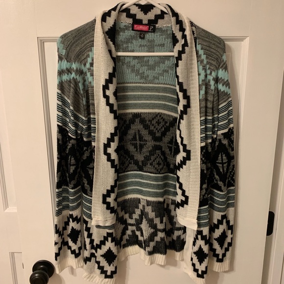Aztec Pattern Cardigan Sweater - Picture 2 of 4